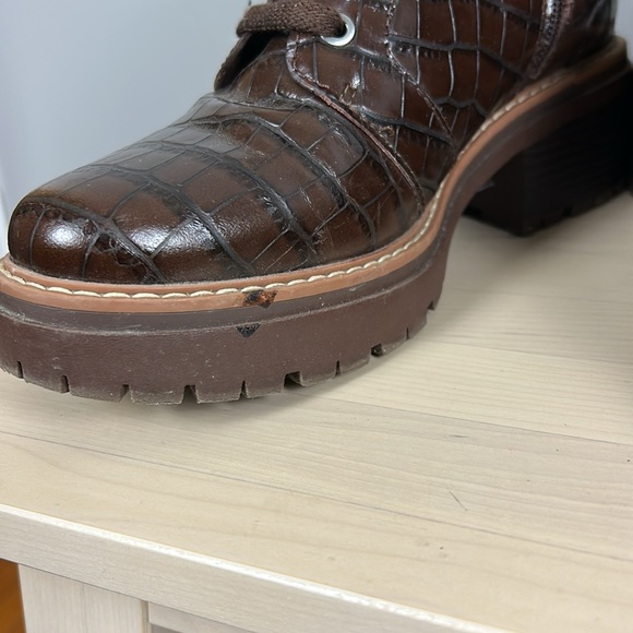 NATURALIZER Jac Combat Book Croc Reptile Brown Size 9 Lace Up Chunky - Picture 3 of 6
